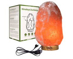 Dimbare Himalaya Zoutlamp Aura - 6-8 KG en ca. 28 cm - Nachtlamp - Tafellamp - Cadeauverpakking