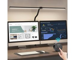 Dimbare LED Bureaulamp met Afstandsbediening - 80cm Architectenlamp, 25 Lichtmodi, Verstelbare Zwanenhals