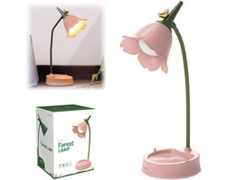 Dimbare LED Bureaulamp voor Kinderen met 3 Kleuren, Draadloos en Oplaadbaar, Flexibele Arm voor Lezen en Leren