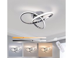Dimbare LED-plafondlamp, 36W 4050LM plafondlamp met afstandsbediening 3000K-6500K, moderne plafondlamp voor woonkamer, slaapkamer, keuken, balkon, eetkamer, gang, diameter 40 cm