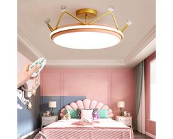 Dimbare LED Plafondlamp Kinderkamer in Kroonvorm met Kristal en Acryl