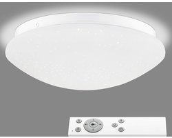 Dimbare LED Plafondlamp met Afstandsbediening - Ronde Plafonniere met Sterren - 12W - Ø 26 cm