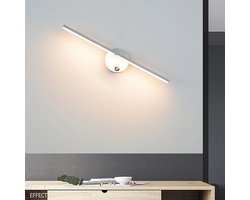 Dimbare LED-spiegellamp met schakelaar - 300° draaibare badkamerwandlamp - LED 8W 4000K Badkamerspiegellamp - voor wastafel - 41 cm - Wit