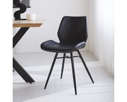 Dimehouse Beau Eetkamerstoel Zwart - Industrieel - Zonder Armleuning