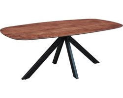 Dimehouse Deens Ovale Eettafel Paris Acaciahout Walnootfinish 240 x 100 x 76 cm - Hout - Industrieel - Ovaal