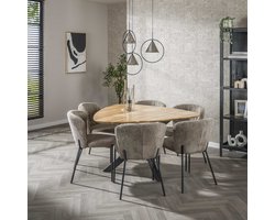 Dimehouse Driehoekige eettafel van massief acaciahout 135 cm - Hout - Scandinavisch & Basic - Driehoek