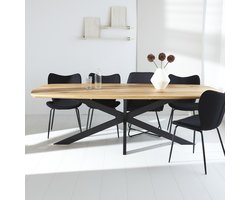 Dimehouse Eettafel Mikkel Eikenhout Deens Ovaal Matrix Frame Groot 240 x 110 cm - Eikenhout - Industrieel - Ovaal