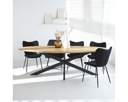 Dimehouse Eettafel Odin eikenhout ovaal matrix frame groot 260 x 110 cm - Eikenhout - Scandinavisch & Basic - Ovaal
