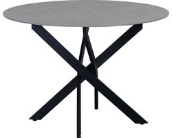 Dimehouse Eettafel Vivian marmerlook grijs 110 x 110 x 76 cm - Marmer - Modern - Rond