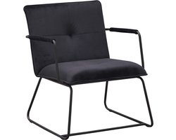 Dimehouse Fauteuil zwart velvet stof Hailey - Velvet - Design