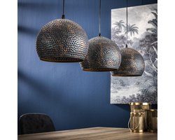 Dimehouse Hanglamp Industrieel Aya 3-lichts Zwart Bruin 3-lichts - Zwart bruin - Industrieel
