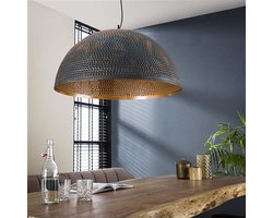Dimehouse Hanglamp Industrieel Aya Zwart Bruin 70 cm 3-lichts - Zwart bruin - Industrieel