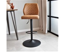 Dimehouse Industrieel Barkruk Grizzly - Cognac - In Hoogte Verstelbaar