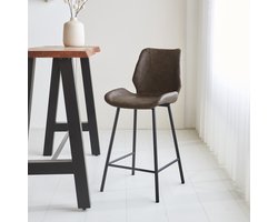 Dimehouse Industriële Barkruk Beau - Taupe - 67 cm zithoogte