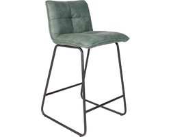 Dimehouse Industriële Barkruk Jelle - Metaal - Groen - Stof