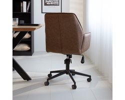 Dimehouse Industriële Bureaustoel Novan - Taupe - Draaibaar