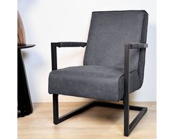 Dimehouse Industriële fauteuil antraciet eco-leer Tiger - Ecoleer - Industrieel