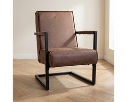 Dimehouse Industriële fauteuil taupe eco-leer Tiger - Ecoleer - Industrieel