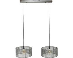Dimehouse Industriële Hanglamp Luis 2-lichts Metaal 2-lichts - Nikkel - Industrieel