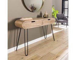 Dimehouse Industriële Sidetable Mangohout Jasmine 2 Lades 120x30x76 cm - 120 x 30 x 76 cm - Hout - Industrieel - Rechthoek