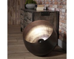 Dimehouse Industriële Vloerlamp - Basel - 50 cm - Zwart - Nickel