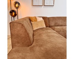 Dimehouse Lounge Industriële hoekbank cognac eco-leer Brisbane - links - Ecoleer - Industrieel - 270 x 210 x 77 cm