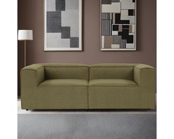 Dimehouse Lounge Modulaire bank 2-zits Fora groen - Linnen - Modern - 214 x 66 x 105 cm