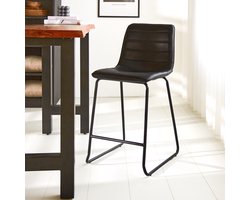 Dimehouse Mark Barkruk Zwart - Industrieel - Met Rugleuning - 65 cm