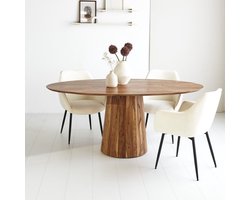 Dimehouse Ovale Eettafel Amelia Acaciahout O-poot 240 x 100 x 2,5 cm - Hout - Scandinavisch & Basic - Ovaal