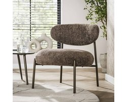 Dimehouse Ronde Scandinavische fauteuil bruin gemêleerde stof Nova - Cargo bruin - Design