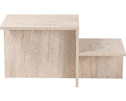 Dimehouse Salontafel Beige Marmerlook Melamine Eterna - 40x80x40 cm - Hout - Japandi - Rechthoek