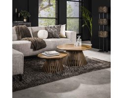 Dimehouse Salontafel Set van 2 Vera Mangohout - 80 x 80 x 40 cm - Hout - Landelijk - Rond