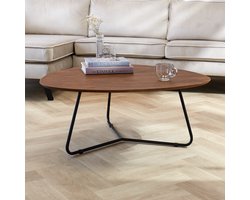 Dimehouse Salontafel Zoë walnoot 95 x 86 x 37 cm - 95 x 86 x 37 cm - Hout - Japandi - Organisch