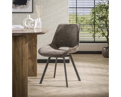 Dimehouse Set van 4 eetkamerstoelen Riviera Rich Taupe draaibaar - Chenille - Scandinavisch & Basic