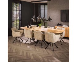 Dimehouse Uitschuifbare Eettafel Mack Deens Ovaal Acaciahout 175-275x90 cm - Hout - Industrieel - Deens ovaal