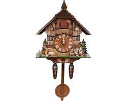 DIMICO - Klok - Klokken - Wandklokken - Houten koekoeksklok - Multicolor - Antiek - Auto swing slinger - Woonkamer - Klokkenspel