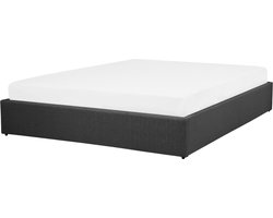 DINAN - Tweepersoonsbed - Donkergrijs - 160 x 200 cm - Polyester
