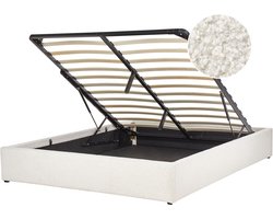 DINAN - Tweepersoonsbed - Gebroken wit - 160 x 200 cm - Bouclé