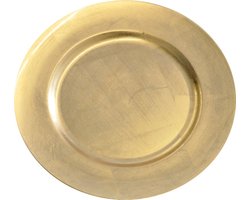 Diner onderborden - 4x - goud - kunststof - 33 cm - rond - dineren