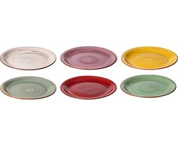 Dinerbord (6 stuks) - Ø26.5cm - Kleurrijk - Aardewerk