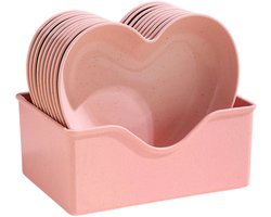 Dinerbord - Hartvormig dinerbord - Geschikt voor feesten, bijeenkomsten, bruiloften en andere gelegenheden - Roze