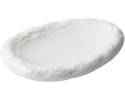 Dinerbord Keramiek - Eetbord Pastabord - Maaltijden Serveren - Stenen Textuur - 13 inch - Wit