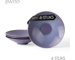 Dinerborden set van 4 borden (Ø24,8cm / 10 inch) , Pastaborden, Ontbijtborden, eetborden in hoedvormig design, serviesset 4 persoons, Geschikt voor Restaurants, Horeca, Familiefeesten, Banketten en Picknicks, Magnetron-vaatwasserbestendig, Keramiek