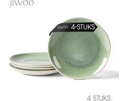 Dinerborden set van 4 (Ø19,5cm / 8 inch) bordenset, Pastaborden, dubbel reactief glazuur, serviesset 4 persoons, Geschikt voor restaurants, Horeca, familiefeesten, banketten en picknicks, Magnetron-vaatwasserbestendig, Keramiek