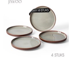 Dinerborden set van 4 (Ø20 cm/8 inch) bordenset, Pastaborden, dubbel reactief glazuur, serviesset 4 persoons, Geschikt voor restaurants, Horeca, familiefeesten, banketten en picknicks, Magnetron-vaatwasserbestendig, Keramiek
