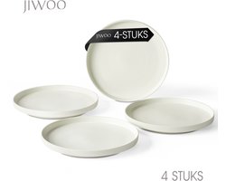 Dinerborden set van 4 (Ø21,3cm / 8inch), Bordenset, Ontbijtborden, Dessertborden, serviesset 4 persoons, Geschikt voor restaurants, Horeca, Feest, familiefeesten, banketten en picknicks, Magnetron-vaatwasserbestendig, Keramiek