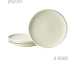 Dinerborden set van 4 (Ø21,8cm / 8,5inch), Bordenset, Ontbijtborden, Dessertborden, serviesset 4 persoons, Geschikt voor restaurants, Horeca, Feest, familiefeesten, banketten en picknicks, Magnetron-vaatwasserbestendig, Keramiek