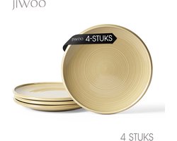 Dinerborden set van 4 (Ø21,8cm / 8,5inch), Bordenset, Ontbijtborden, Dessertborden, serviesset 4 persoons, Geschikt voor restaurants, Horeca, Feest, familiefeesten, banketten en picknicks, Magnetron-vaatwasserbestendig, Keramiek