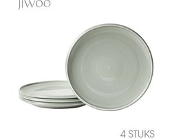Dinerborden set van 4 (Ø21,8cm / 8,5inch), Bordenset, Ontbijtborden, Dessertborden, serviesset 4 persoons, Geschikt voor restaurants, Horeca, Feest, familiefeesten, banketten en picknicks, Magnetron-vaatwasserbestendig, Keramiek