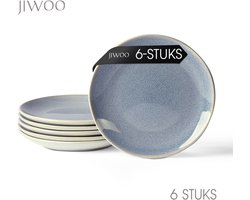 Dinerborden set van 6 (Ø19,5cm / 8 inch) bordenset, Pastaborden, dubbel reactief glazuur, serviesset 6 persoons, Geschikt voor restaurants, Horeca, familiefeesten, banketten en picknicks, Magnetron-vaatwasserbestendig, Keramiek